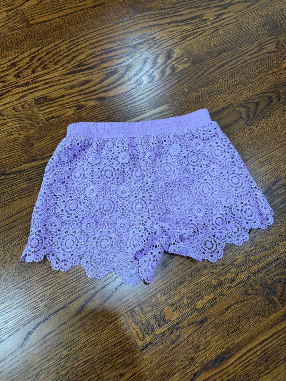 Design History Lavender Crochet Lace Shorts